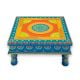 Handicraft Wooden Chourang Pooja Chowki Ferozi and Peach